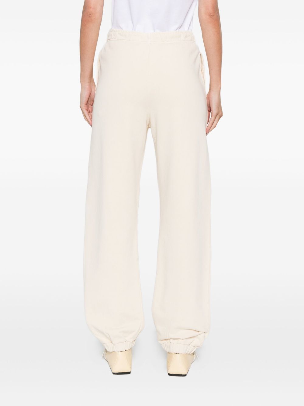 Pinko Straight Trousers With Elastic Waistband And Cuffs In White
