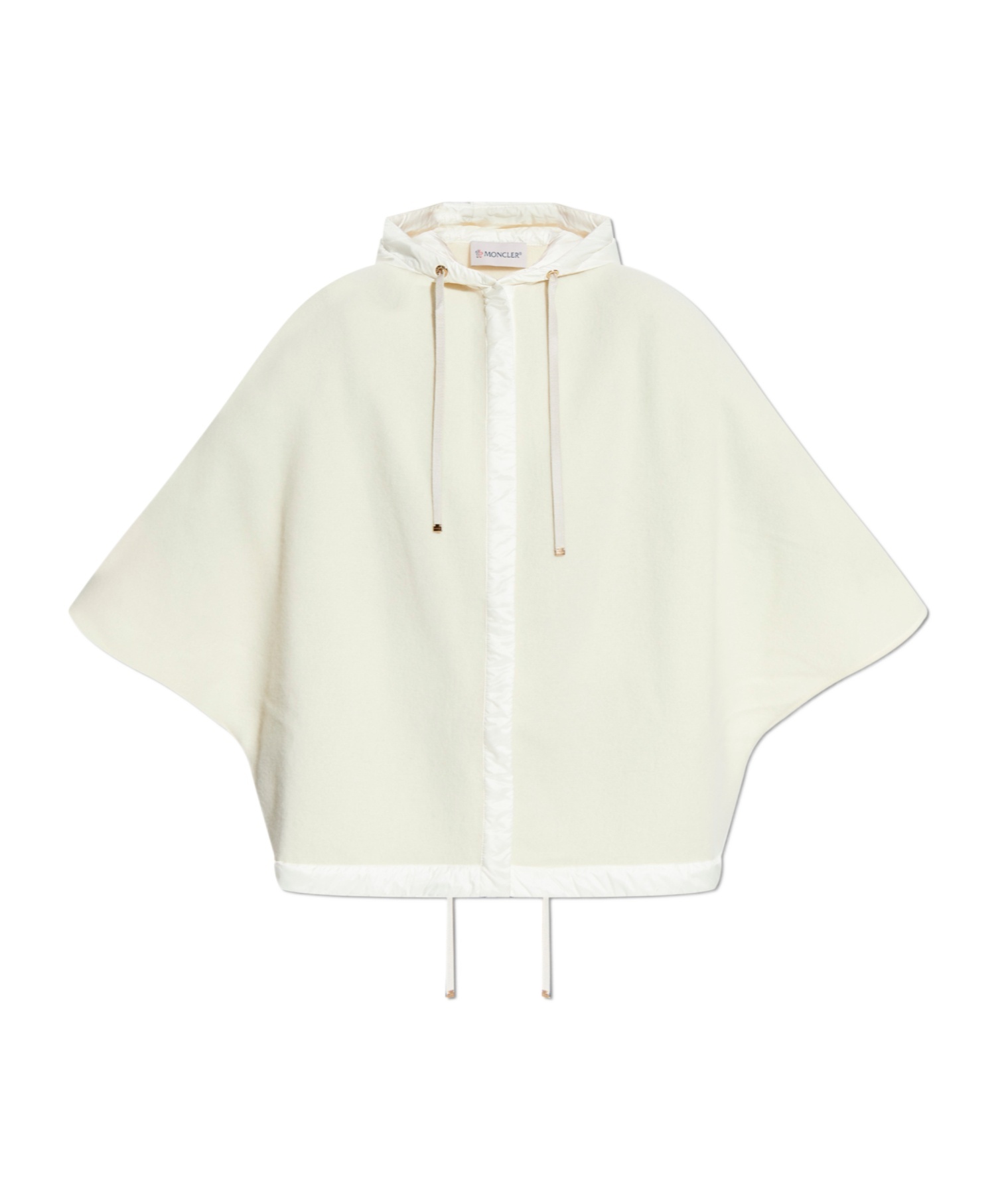 Moncler Hooded Wool Cashmere Cape In White