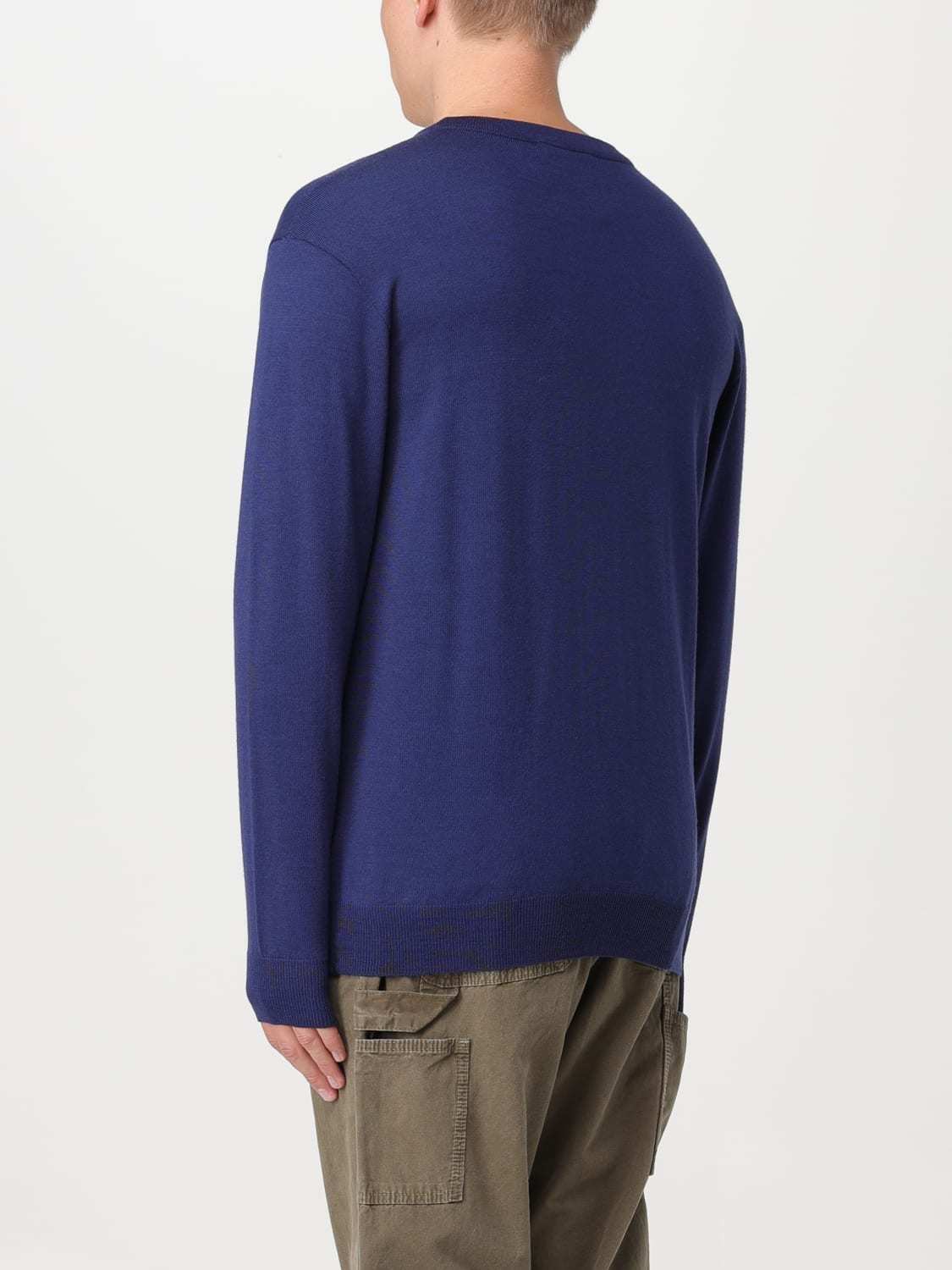 Moschino Blue Wool Sweater In Blue