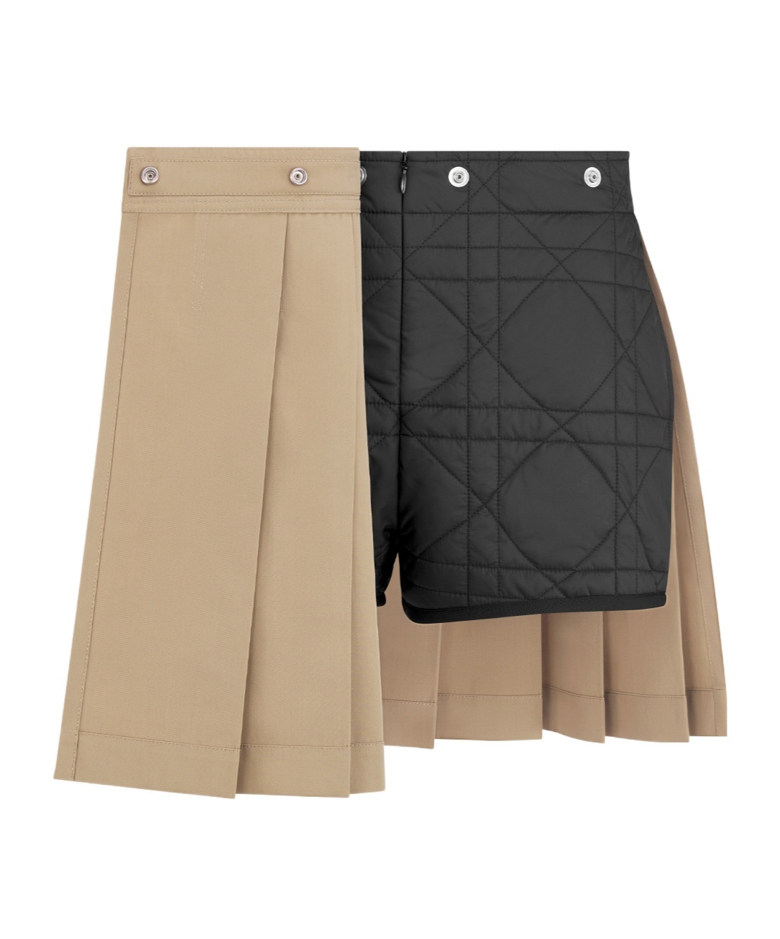 Dior Wrap Miniskirt With Integrated Cannage Shorts In Nude