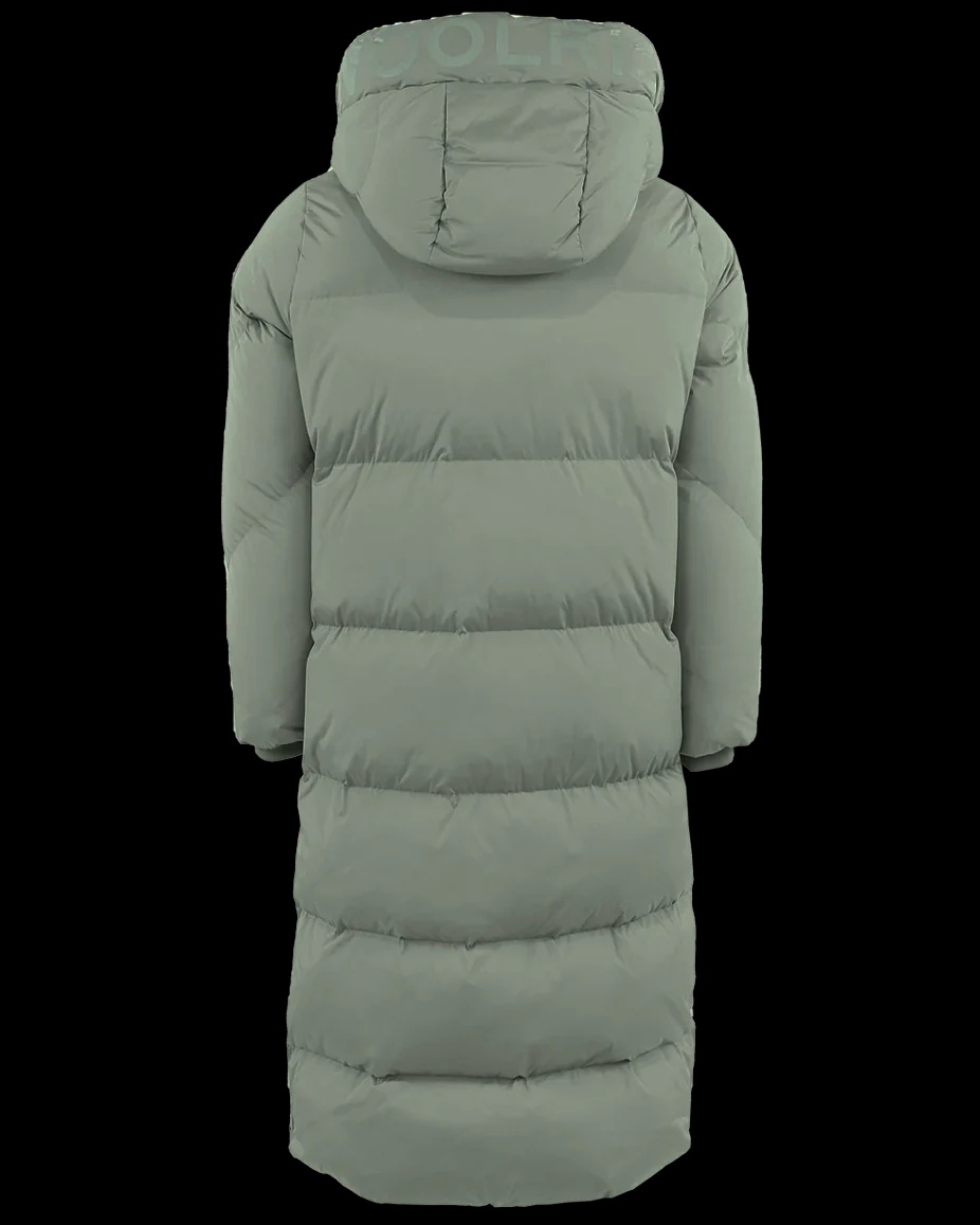 Woolrich Aurora Long Padded Parka In Green
