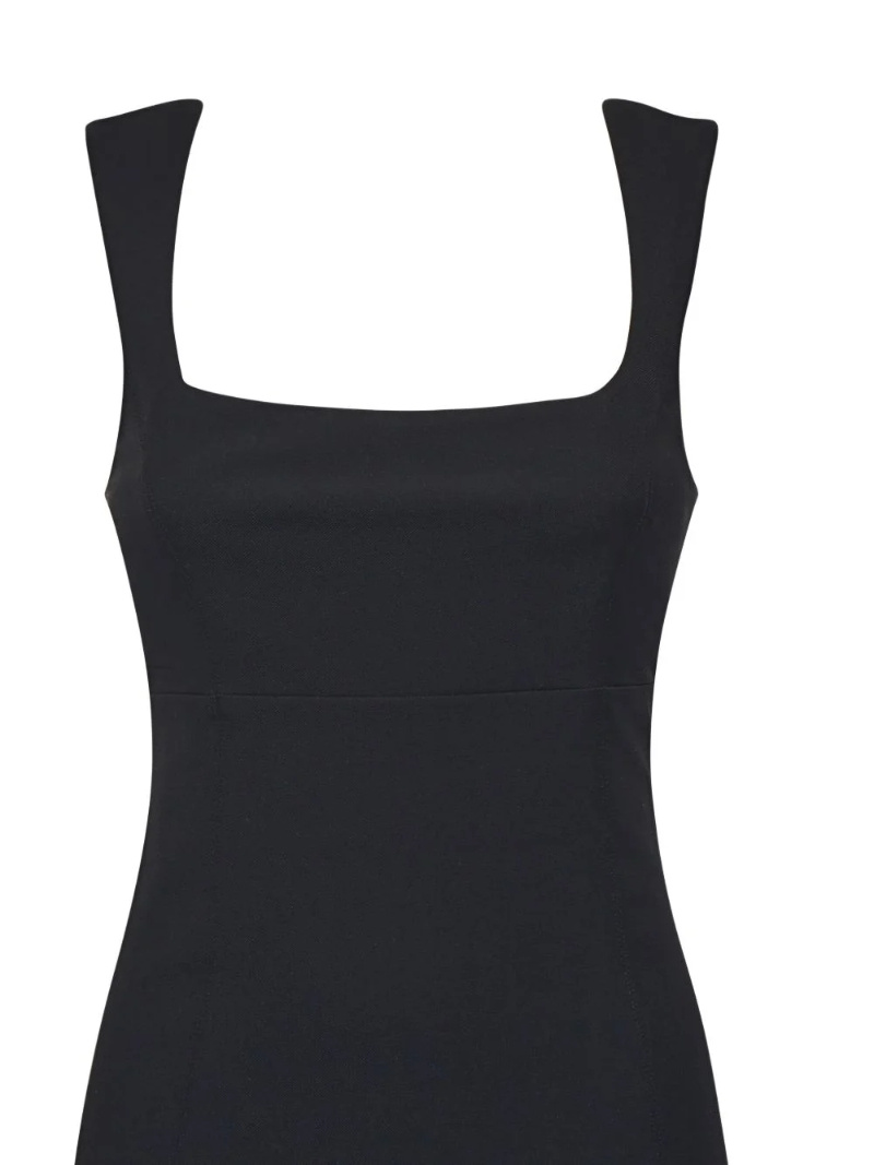 Pinko Short Flared Sleeveless Dress In Black