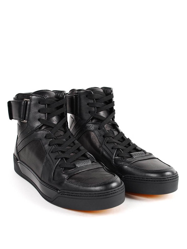 GUCCI BLACK HIGH-TOP CASUAL SNEAKERS