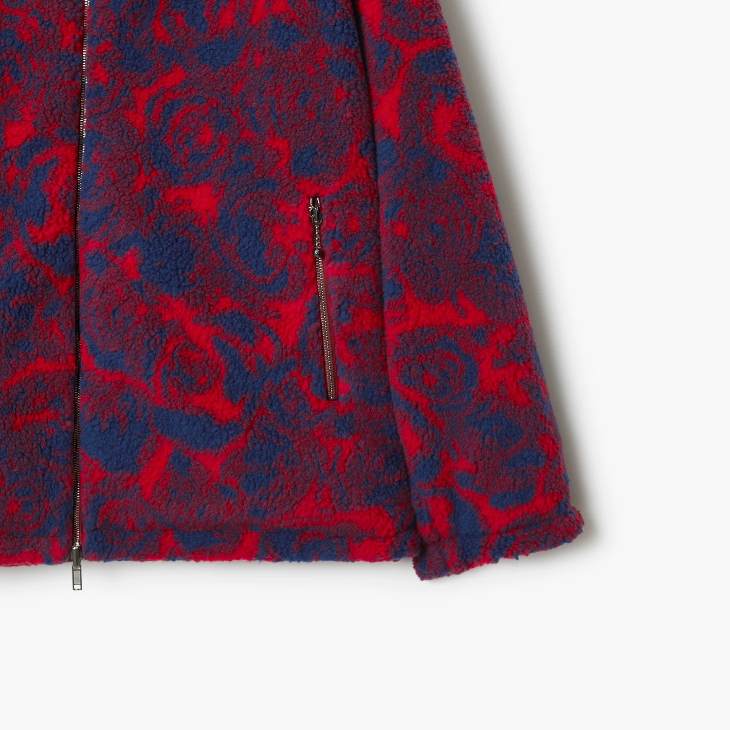Burberry Rose-print Fleece Reversible Jacket In Red