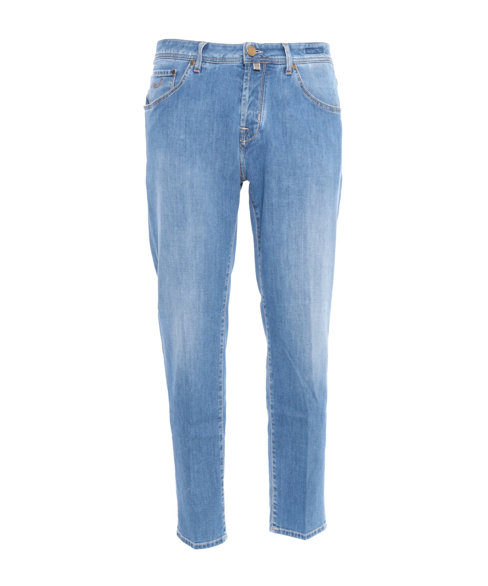 Shop Jacob Cohen Scott Cropped Jeans In Blue