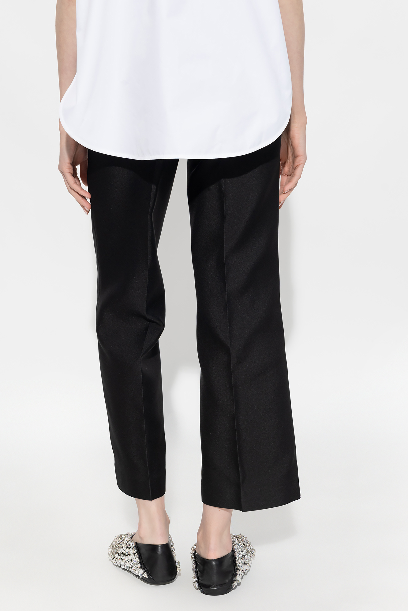 Jil Sander Flared-leg Tailored Trousers In Black