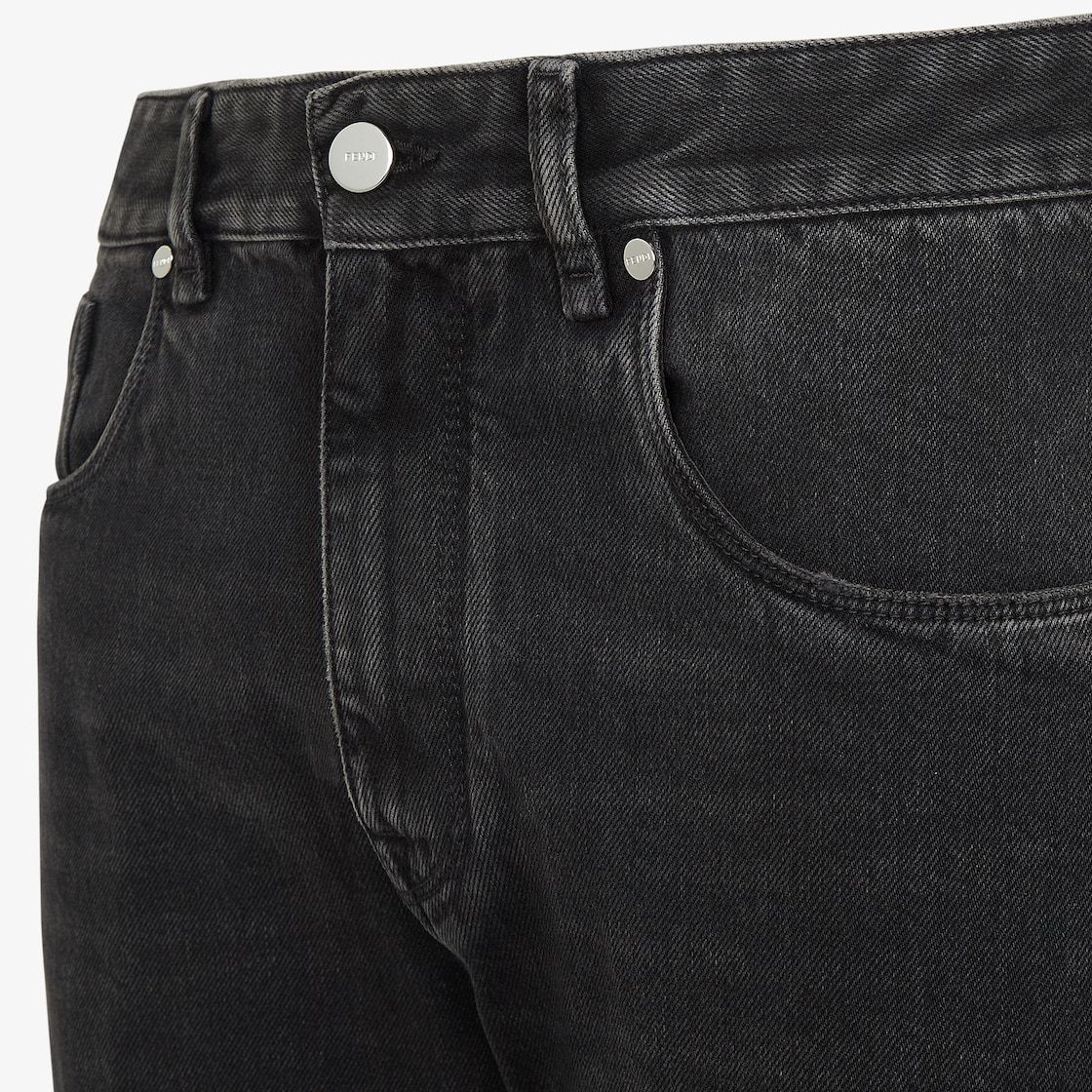 Fendi Regular Jeans With Tailored Crease In Black
