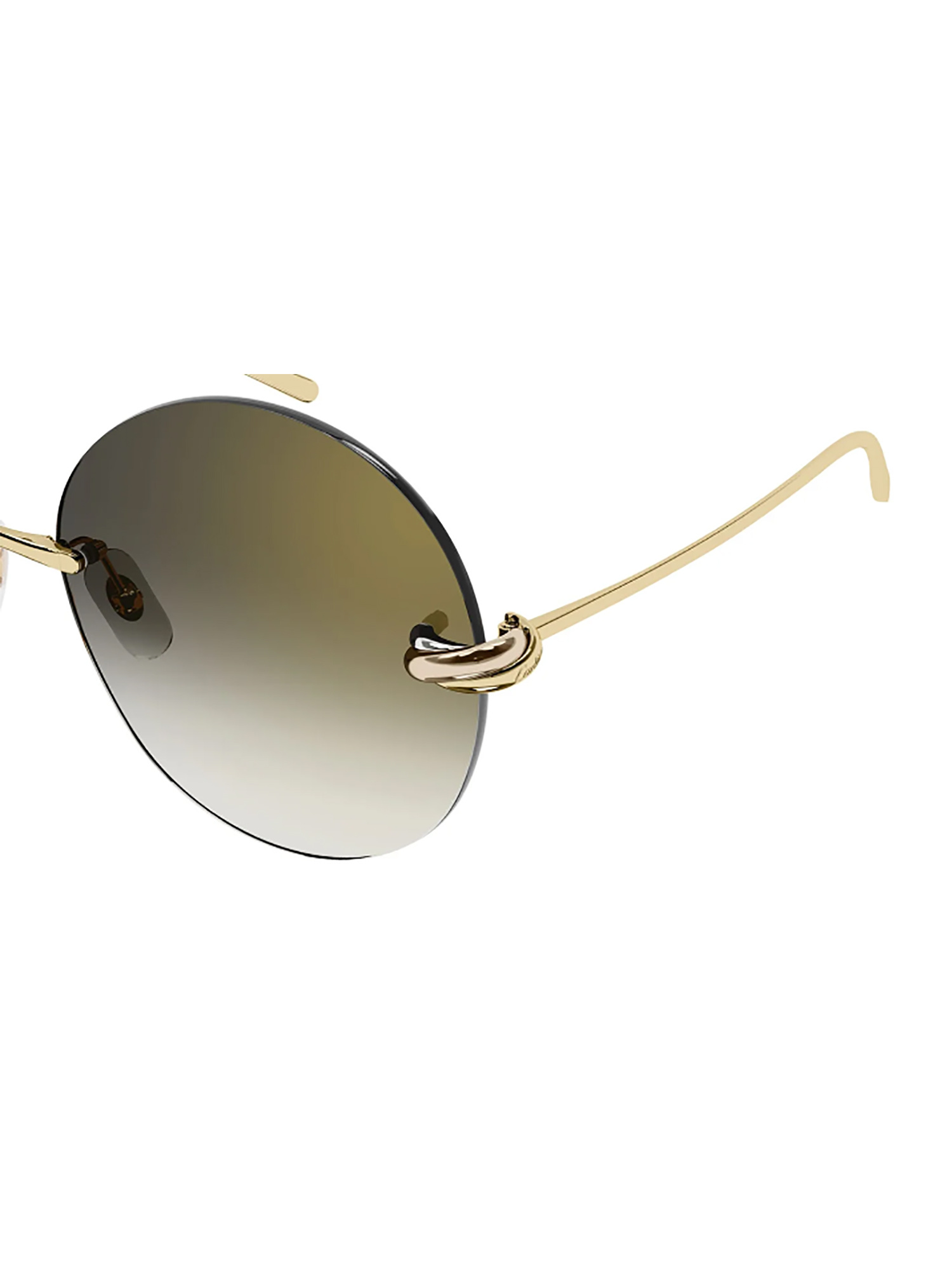 Cartier Round Frame Sunglasses In Green