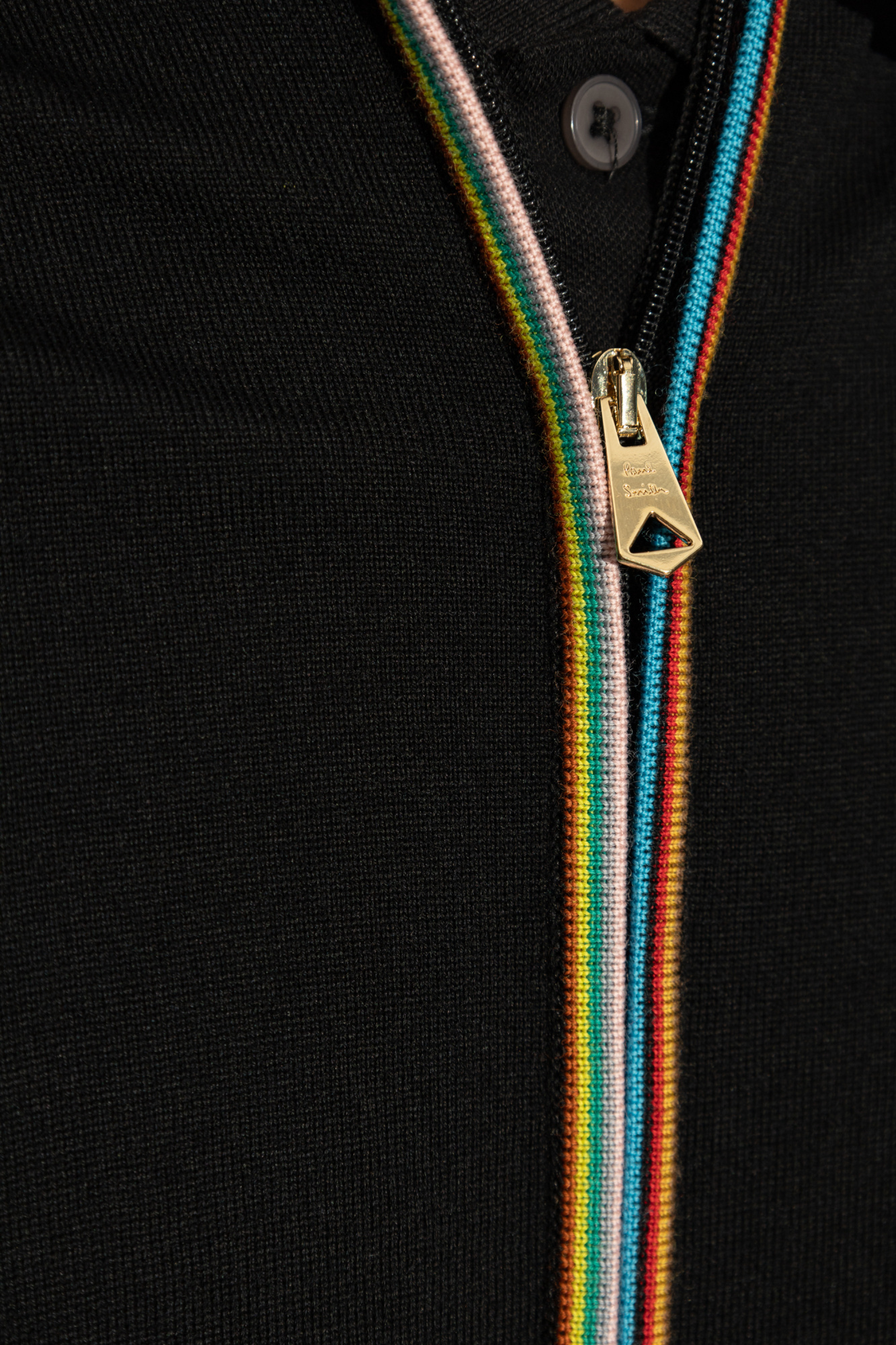 PAUL SMITH ARTIST-STRIPE DETAILED CARDIGAN
