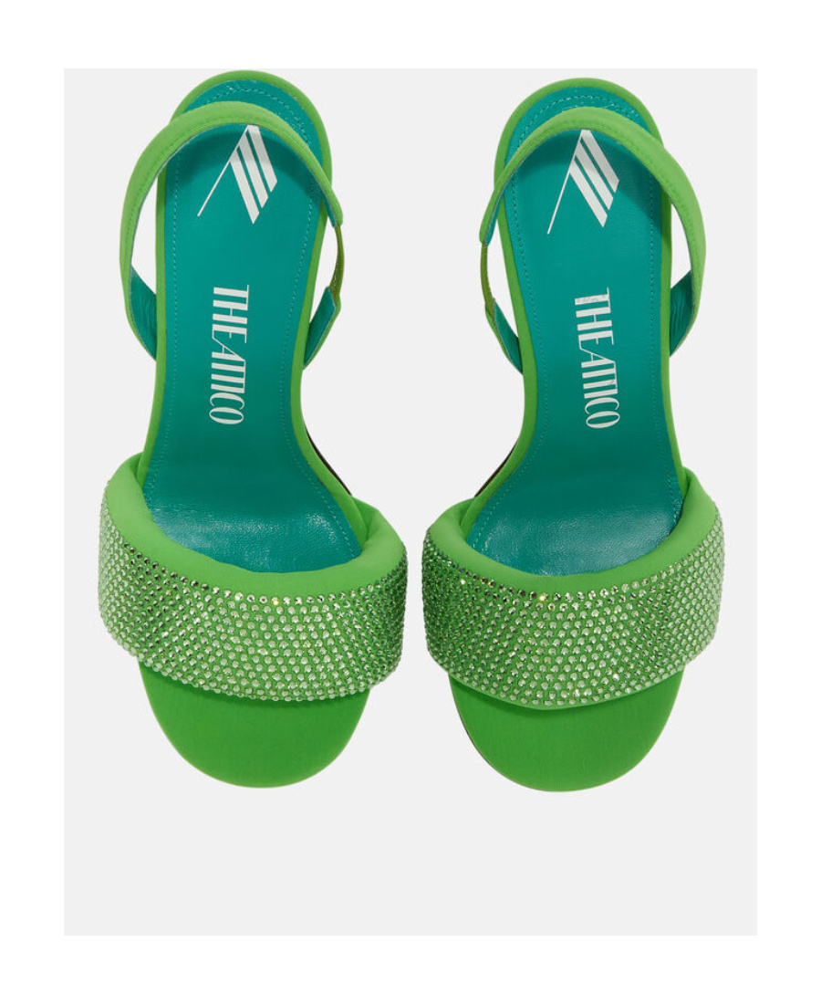 Attico Open-toed High-heeled Sandals In Green