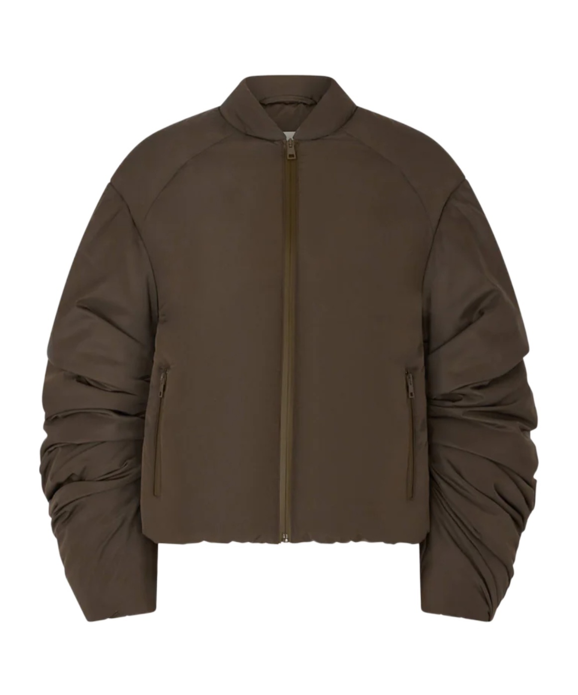 Khrisjoy Lily Bomber In Mat Nylon Olive Green In Green