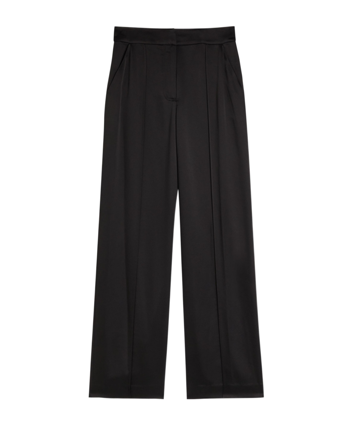 Simkhai Kyra Wide-leg Satin Trousers In Black
