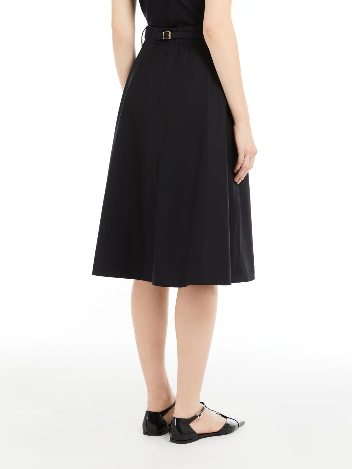 Max Mara Flared High-waisted A-line Skirt Button Belt In Ultramarine