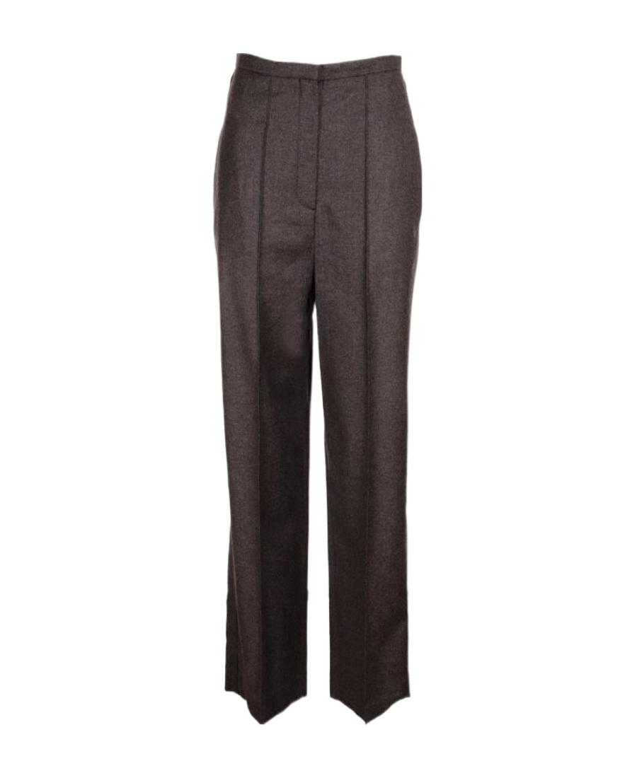 Totême High-waisted Wool Trousers In Purple