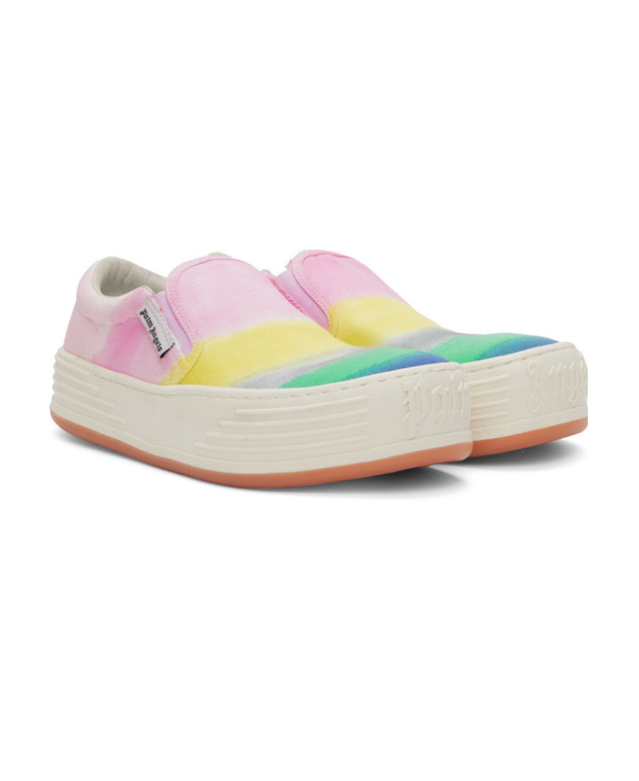 Palm Angels Gradient-pattern Canvas Slip-on Sneakers In Nude
