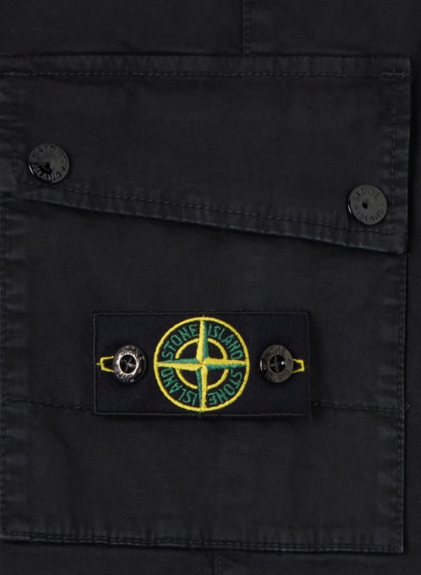Stone Island Regular-tapered-fit Cargo Trousers With Pockets In Black