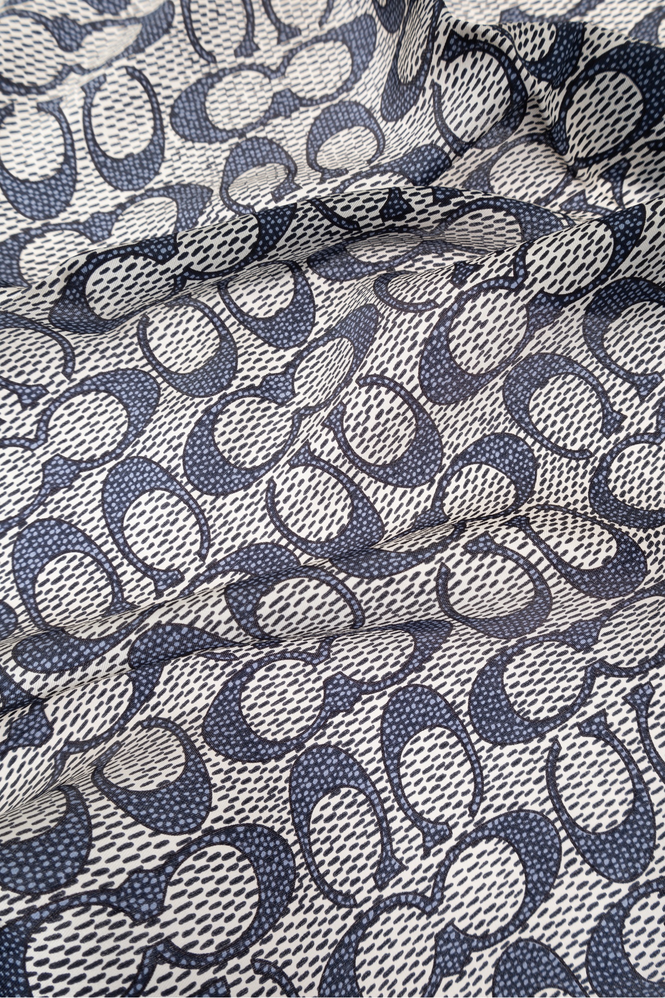 Coach Pattern Silk Scarf In Black