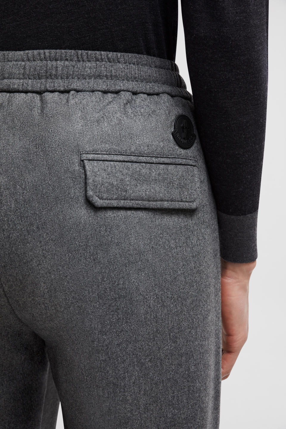 Moncler Joggers In Nylon And Cashmere Trousers Grey In Gray