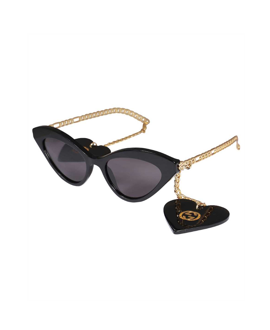 Gucci Cat-eye Frame Chain Sunglasses In Black