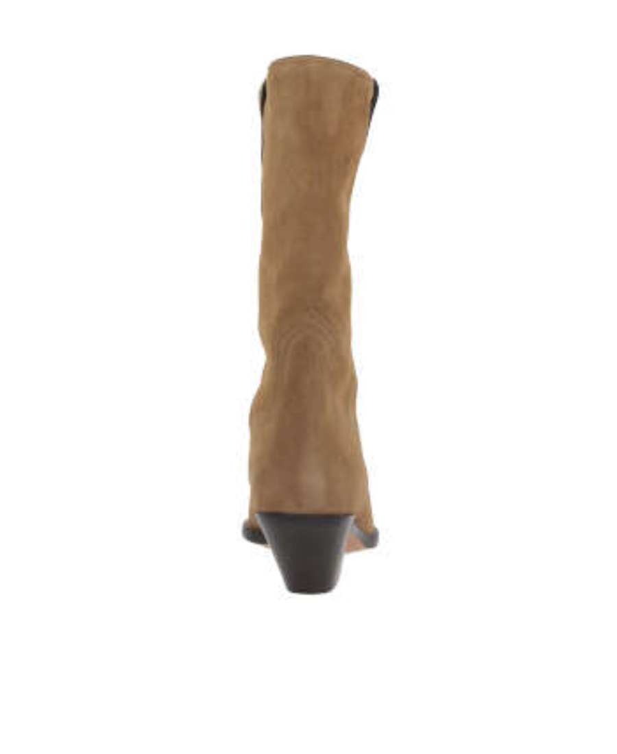 Isabel Marant Duerto Embroidered Suede Cowboy Boots In Brown