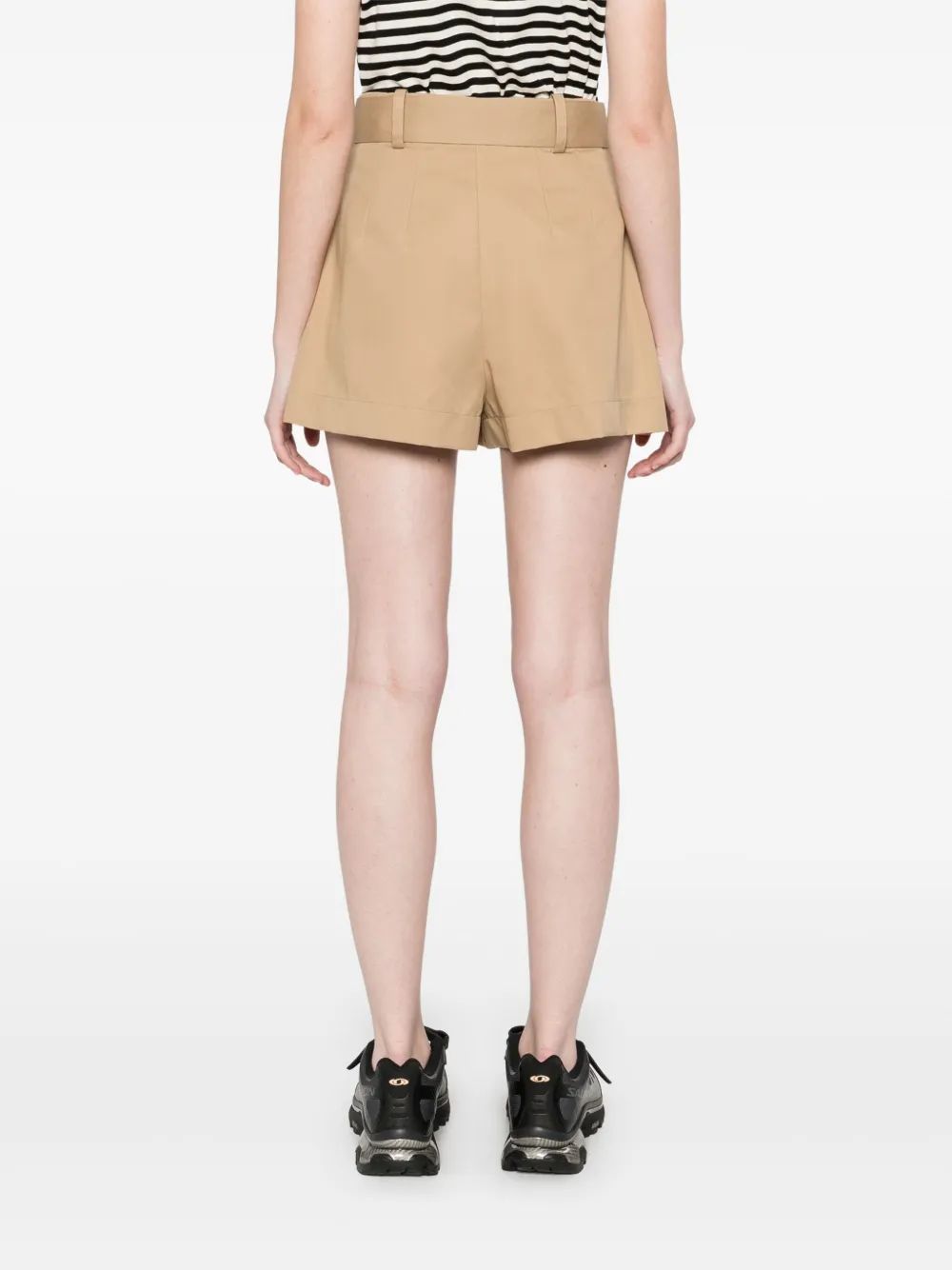 Moncler Cotton Blend Shorts Trousers Beige