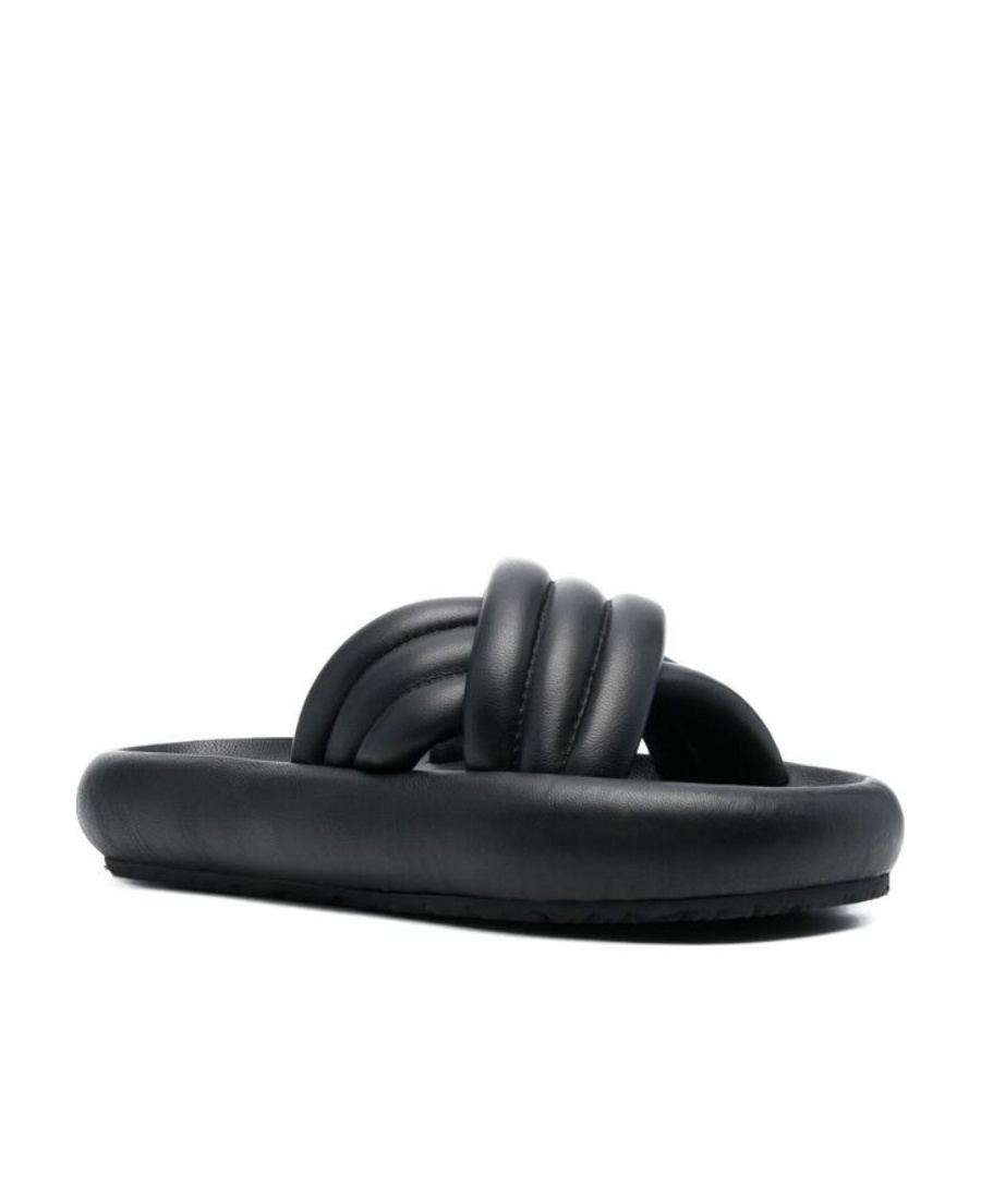 Isabel Marant Niloo Cross-strap Platform Slides In Black In Black