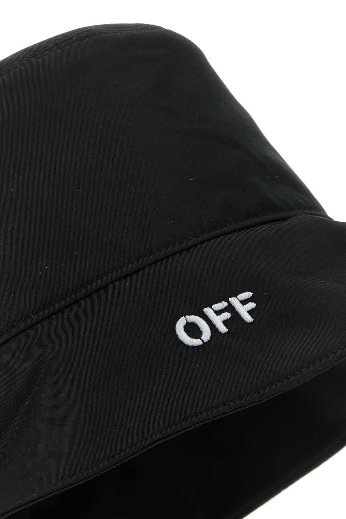 Off-white Black Bucket Hat With Off Writing In Black