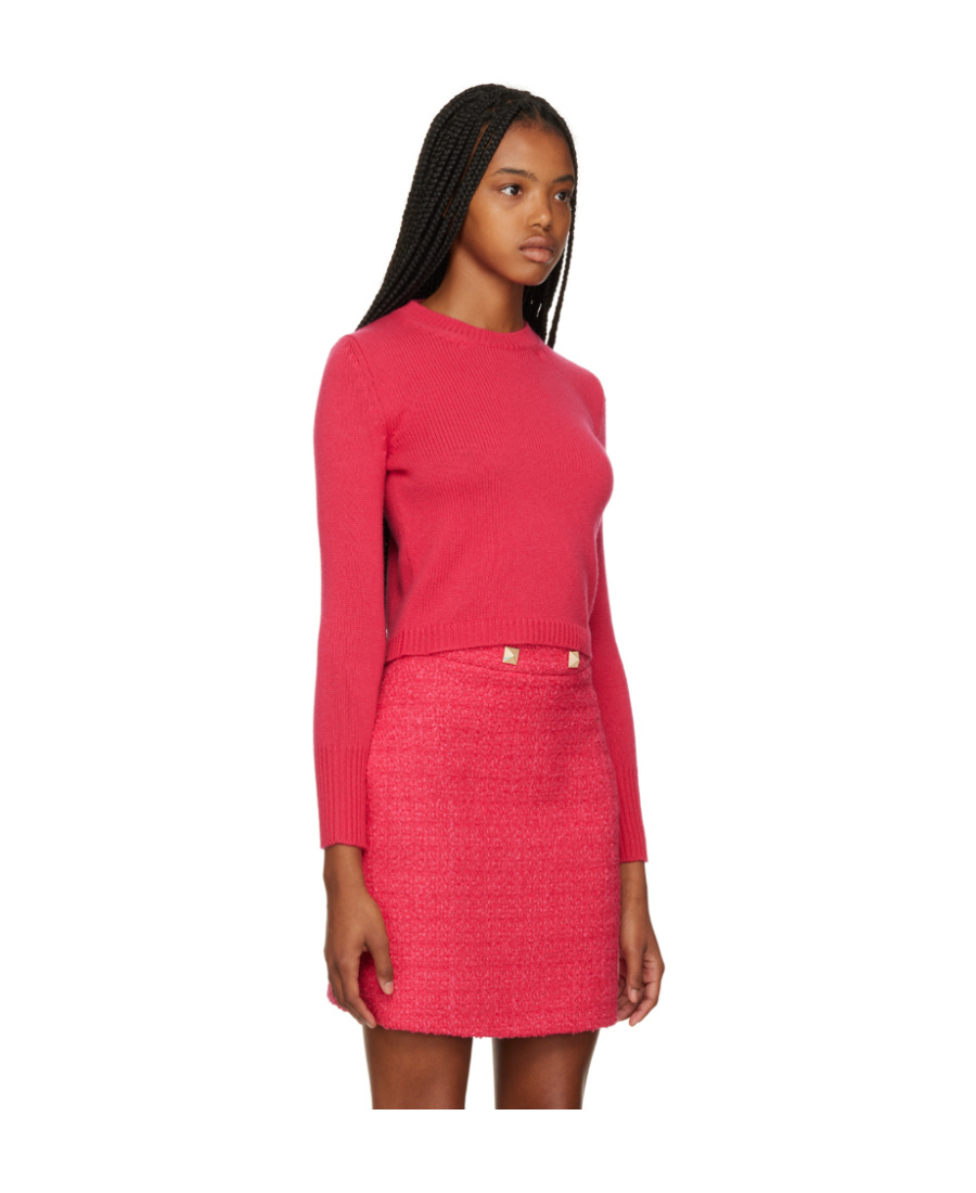 Valentino Logo Round Neck Sweater In Red