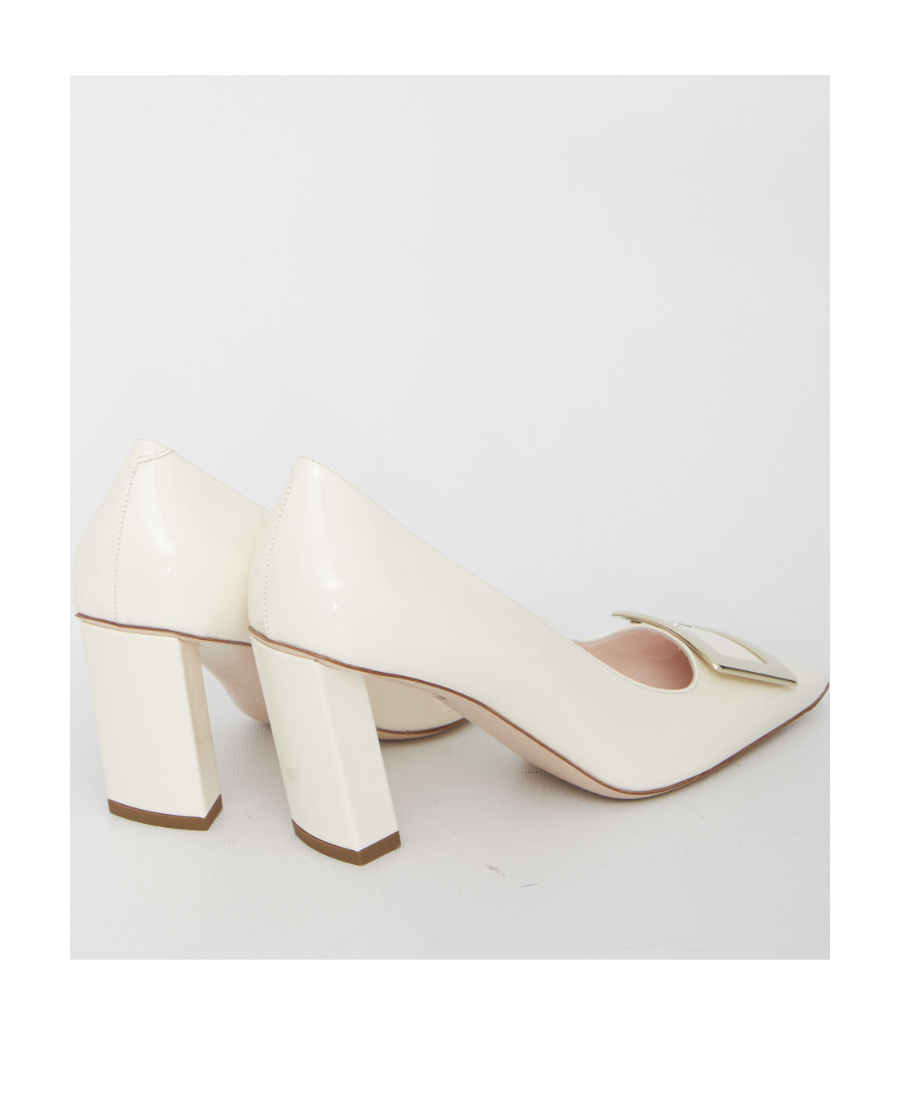 ROGER VIVIER BELLE VIVIER METAL BUCKLE PUMPS IN PATENT LEATHER