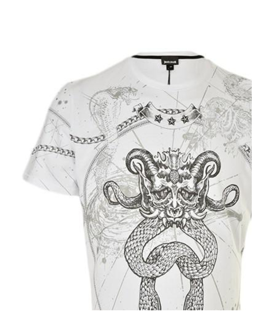 Just Cavalli Printed Short-sleeved T-shirt In White