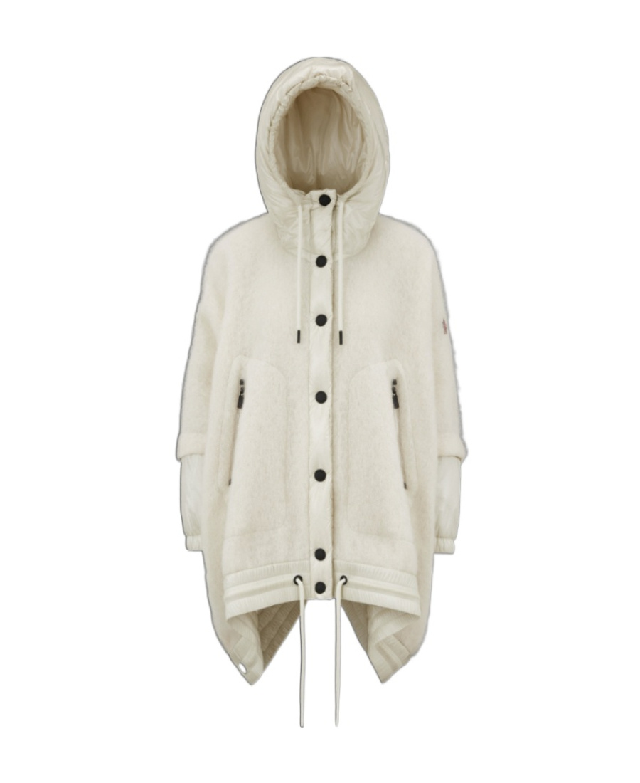 Moncler Mohair, Wool  Alpaca Cape In Neutral