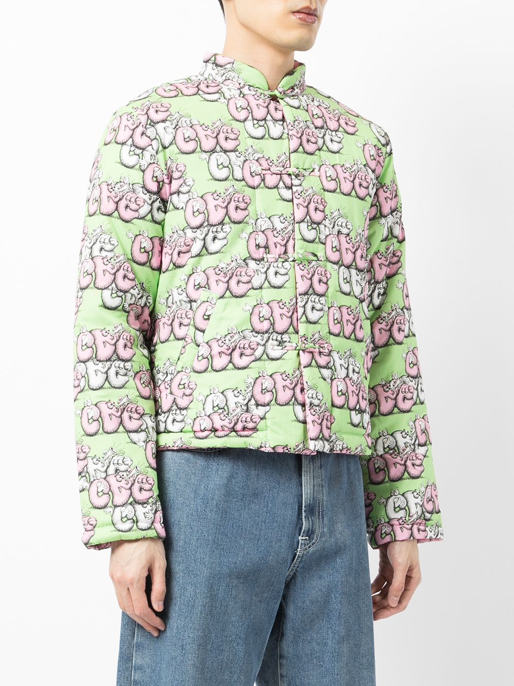 Comme Des Garçons X Kaws Reversible Padded Jacket In White
