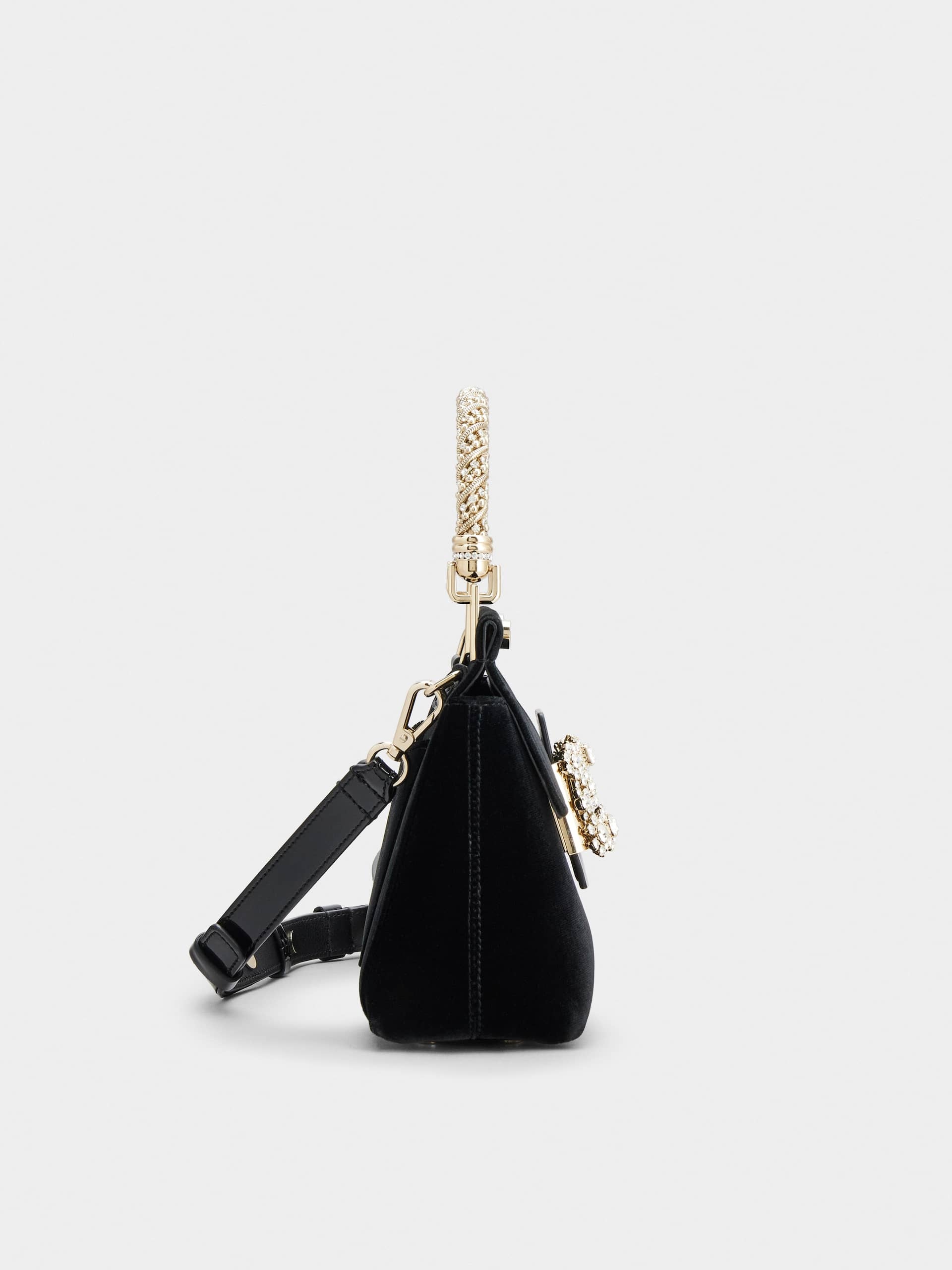 Roger Vivier Viv' Flower Strass Trumpet Daily Package In Black