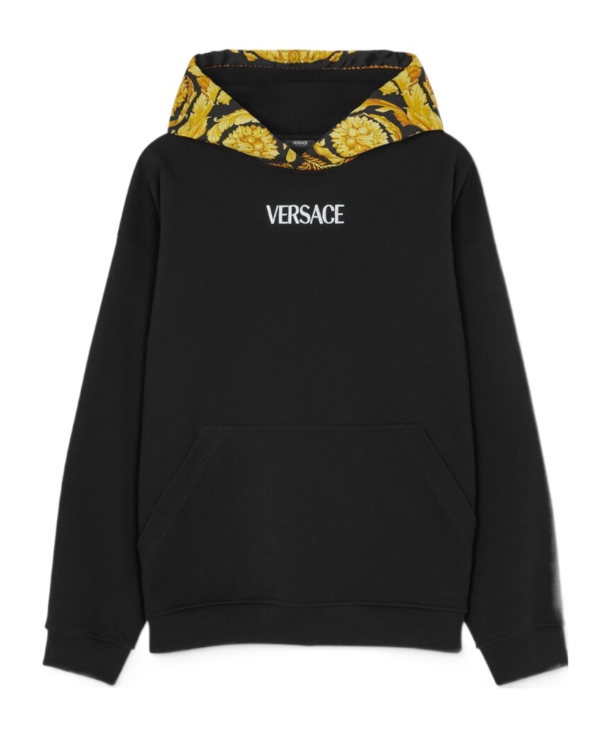 Versace Women's Heritage Logo Embroidery Sweatshirt In Black