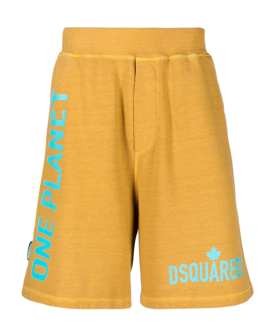 Dsquared2 Dsquared Men "one Life One Planet" Bermuda Shorts In Orange