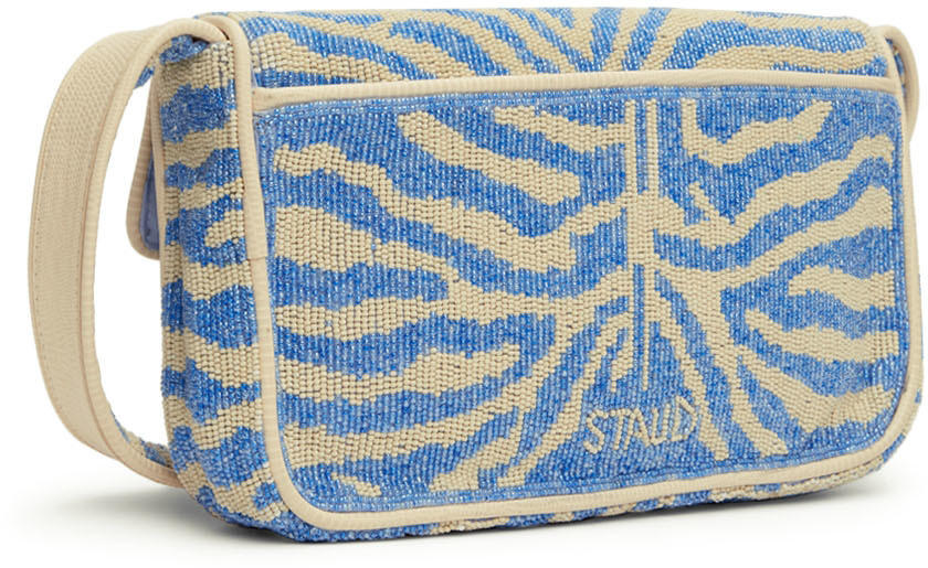 Staud Striped Handbag In Nude