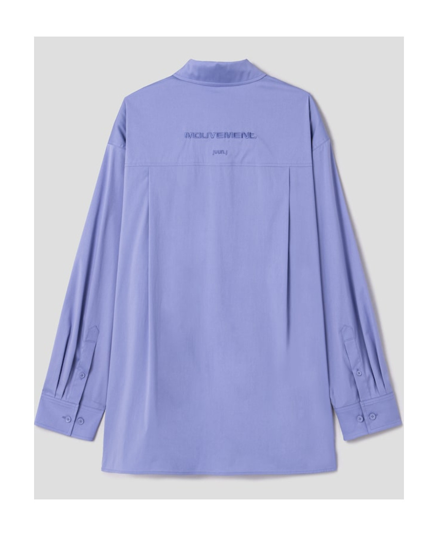 Juunj Lapel Long-sleeved Shirt In Blue