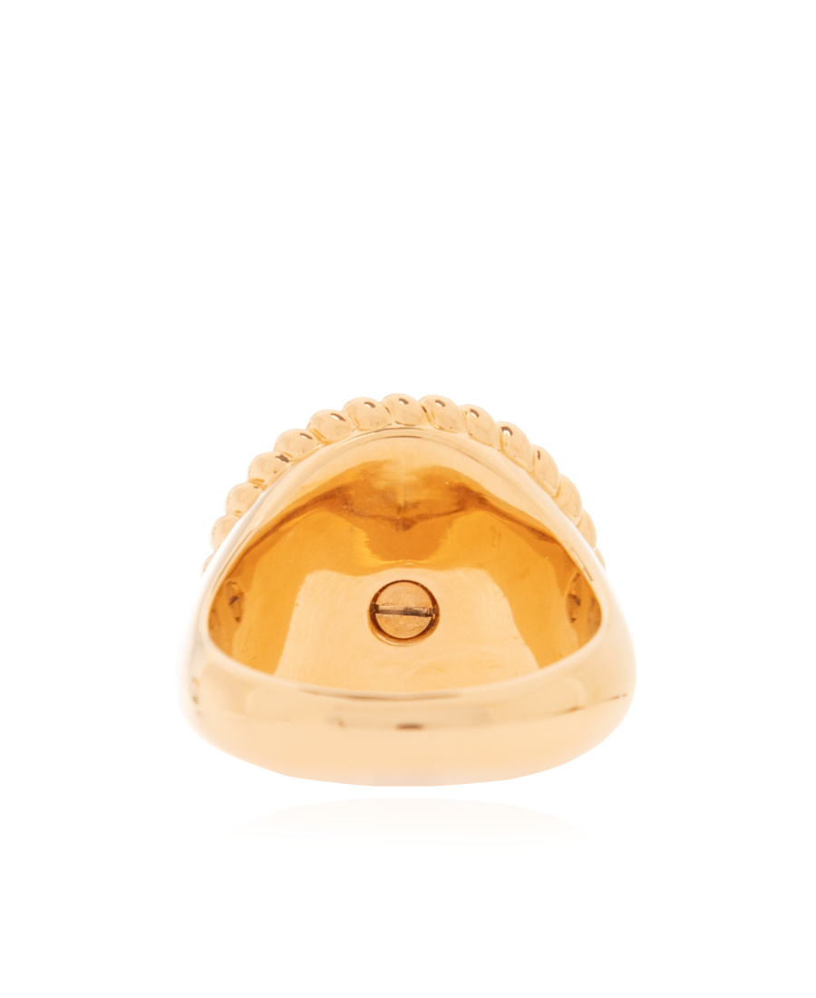 Versace Medusa Head Ring In Yellow