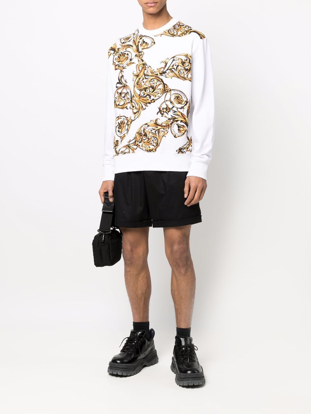 Versace Jeans Baroqe-print Long-sleeve Sweatshirt In Multicolor