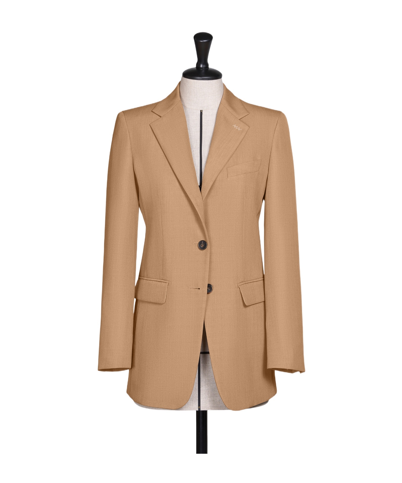 Max Mara Single Breasted Grain De Poudre Wool Blazer In Brown