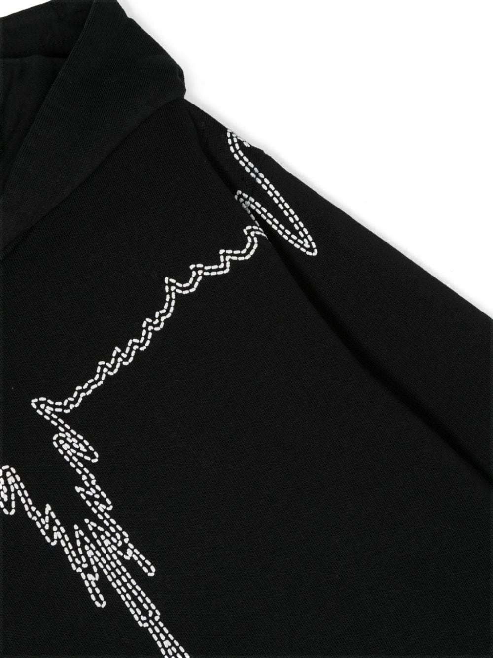 Marcelo Burlon County Of Milan Embroidered-motif Organic-cotton Hoodie In Black