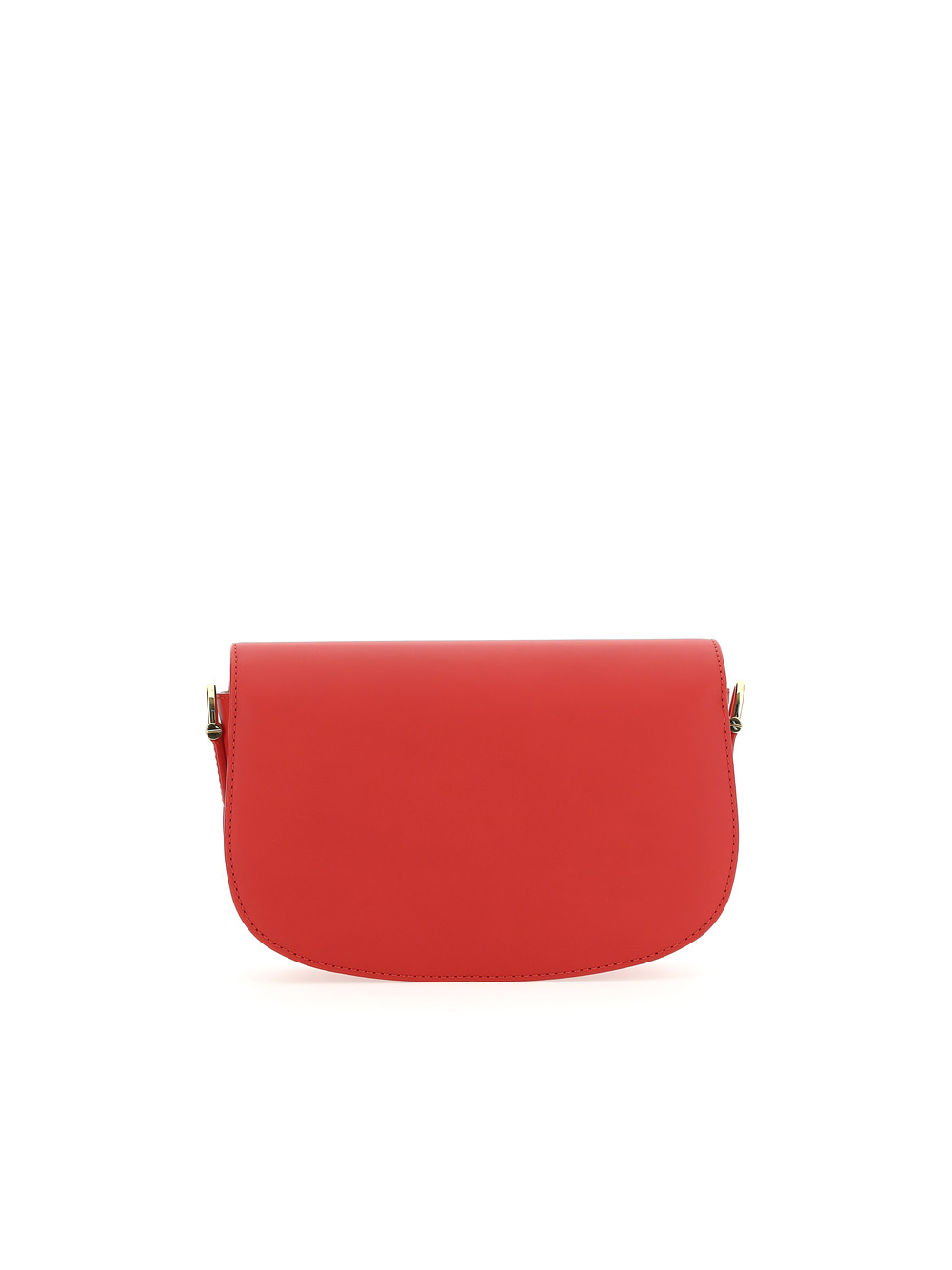 Mcm Logo Concave Embossed Shoulder Bag In Red