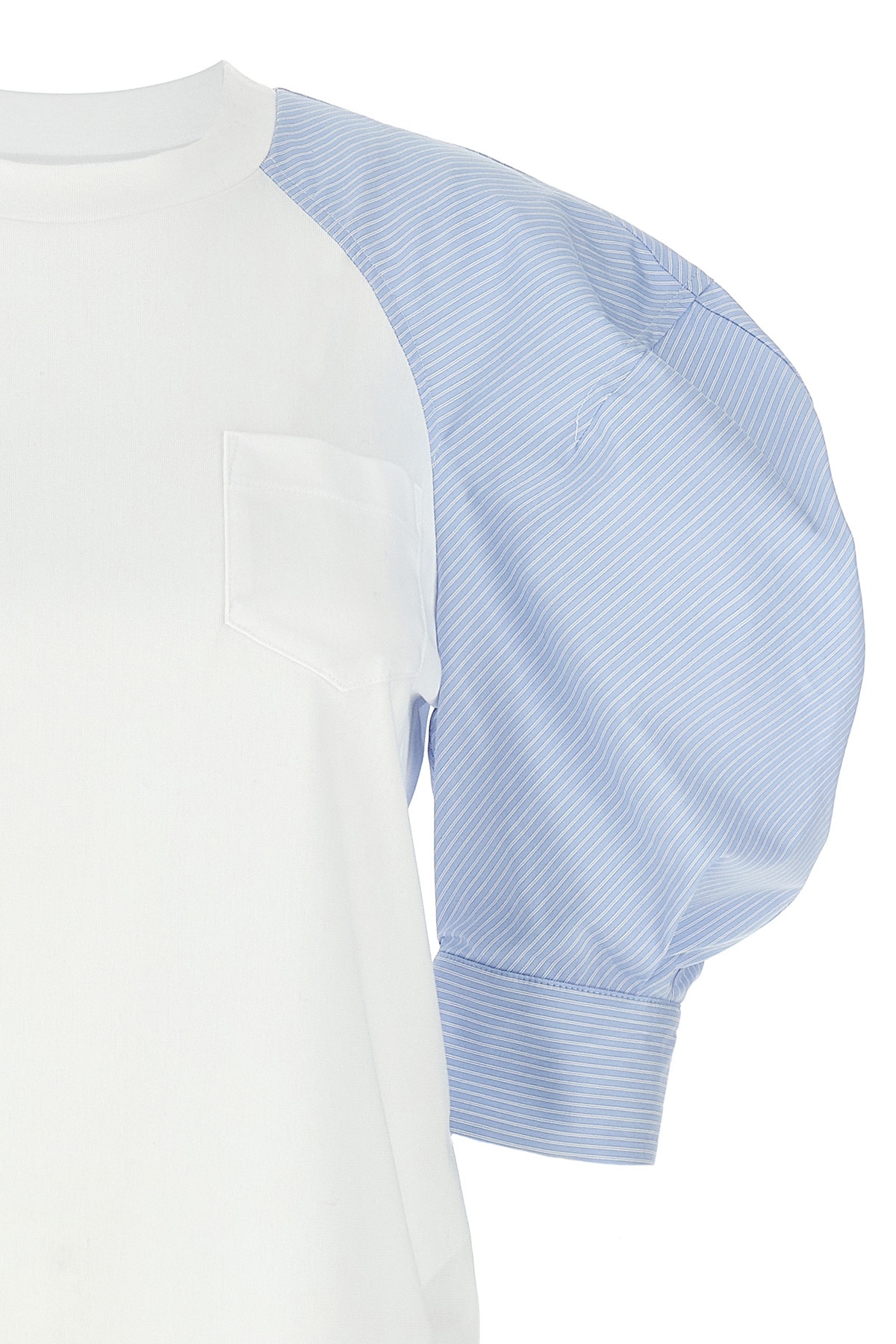 SACAI COTTON POPLIN-DETAILED T-SHIRT 