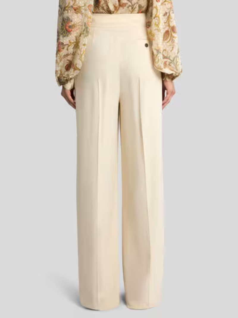 Etro Wide-leg Trousers With Pleats In Neutral
