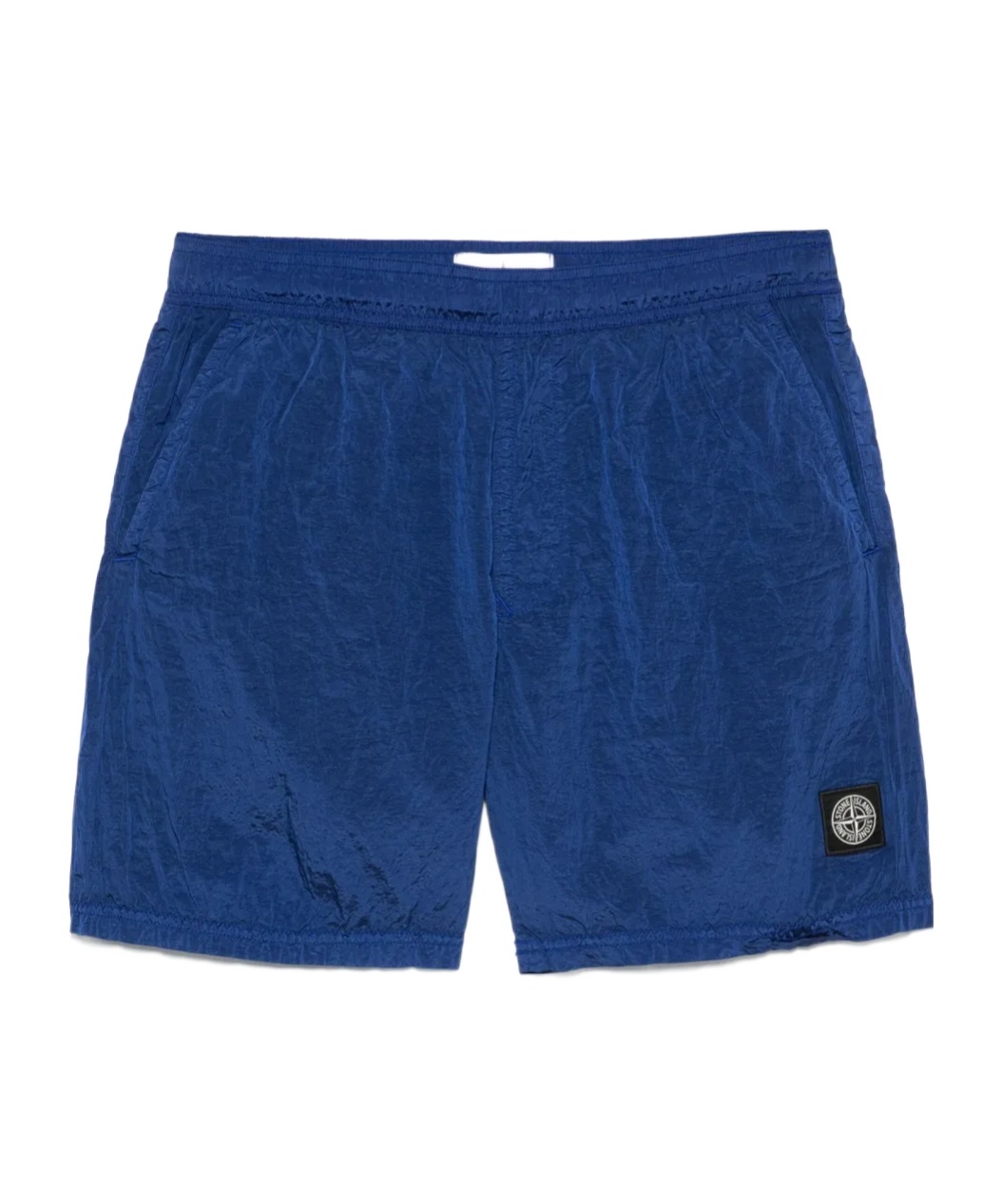 Stone Island Compass-patch Swim Shorts In Cornflower Blue