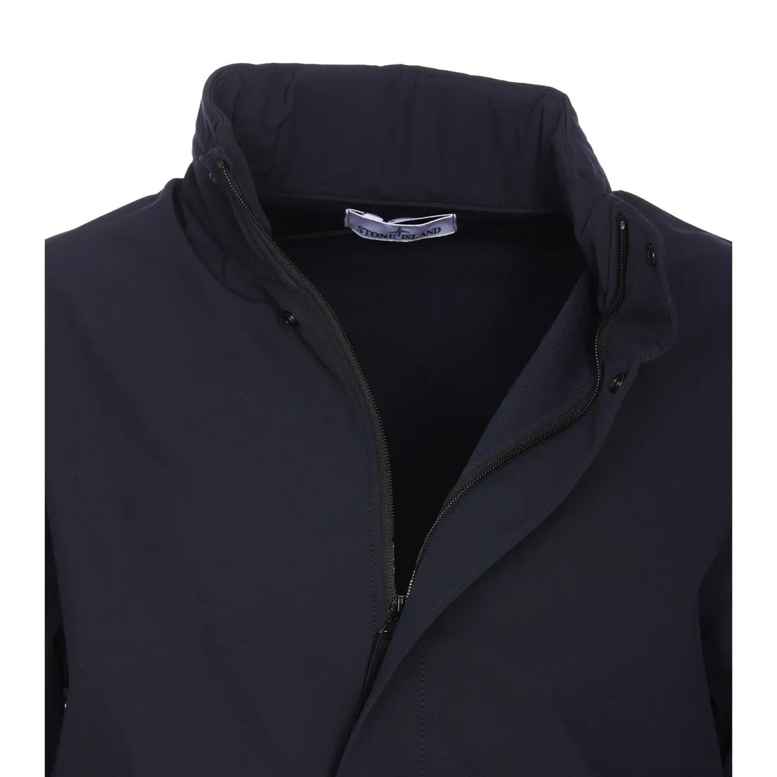 STONE ISLAND STONE ISLAND FUNNEL-NECK LOGO PATCH JACKET