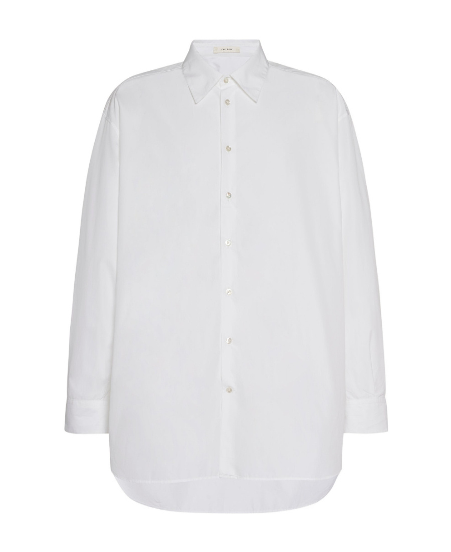 The Row Lukre Long-sleeve Cotton Shirt In White