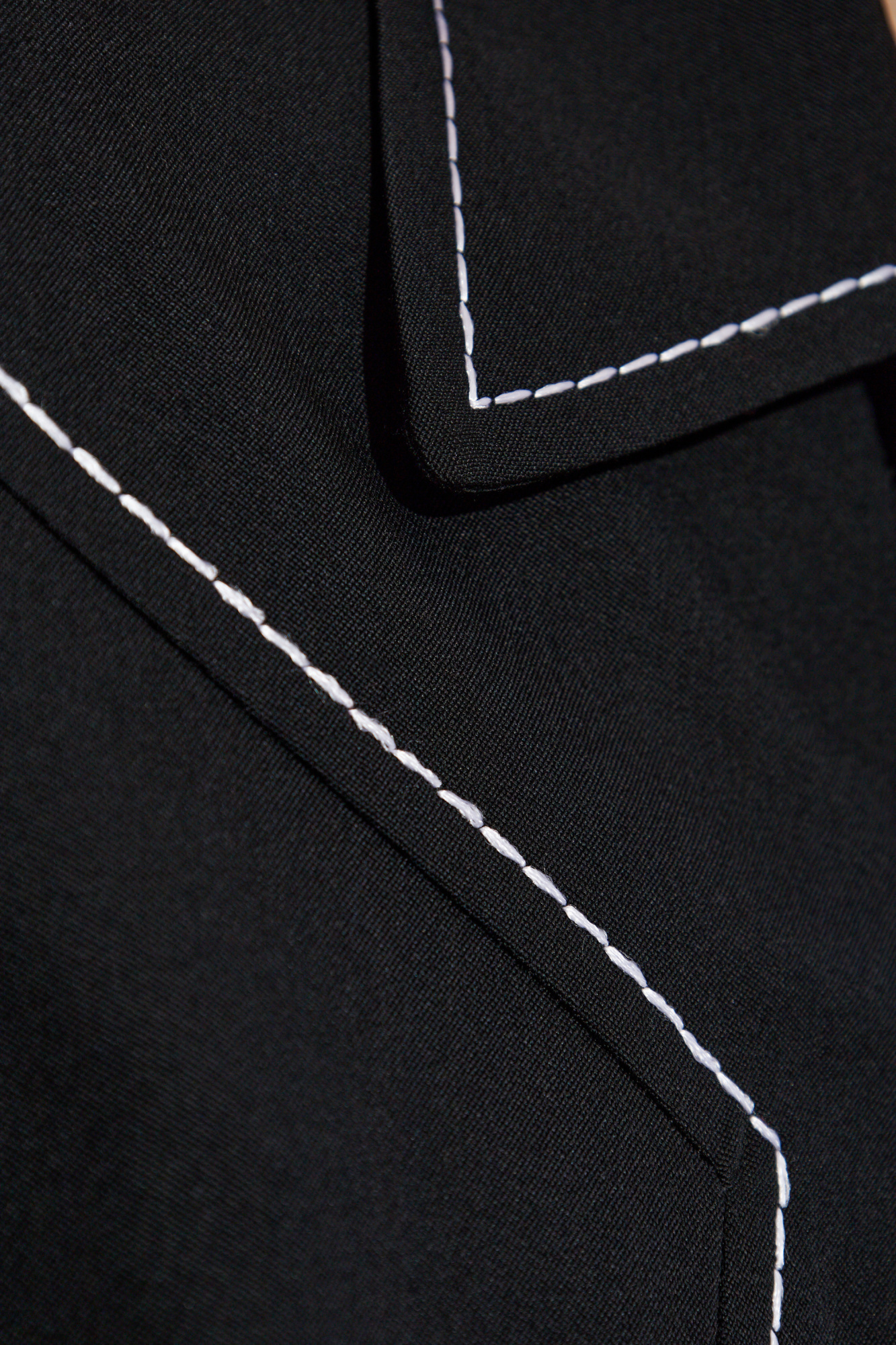 Dsquared2 Topstitched Wool Jacket In Black