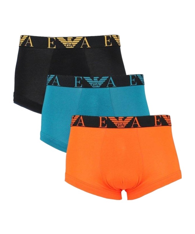 Emporio Armani Three-piece Set Of Logo Boxer Underwear In Orange