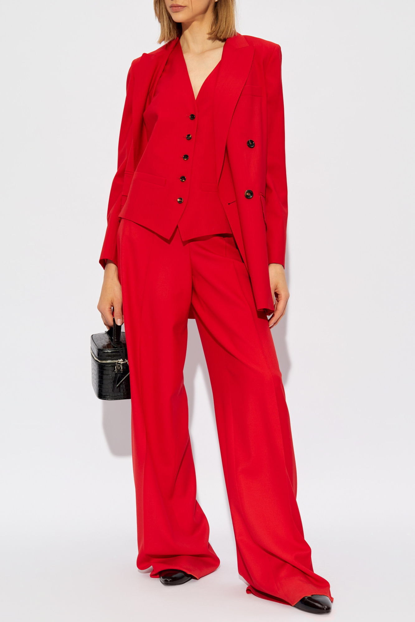 Max Mara Senna High-waisted Trousers In Red